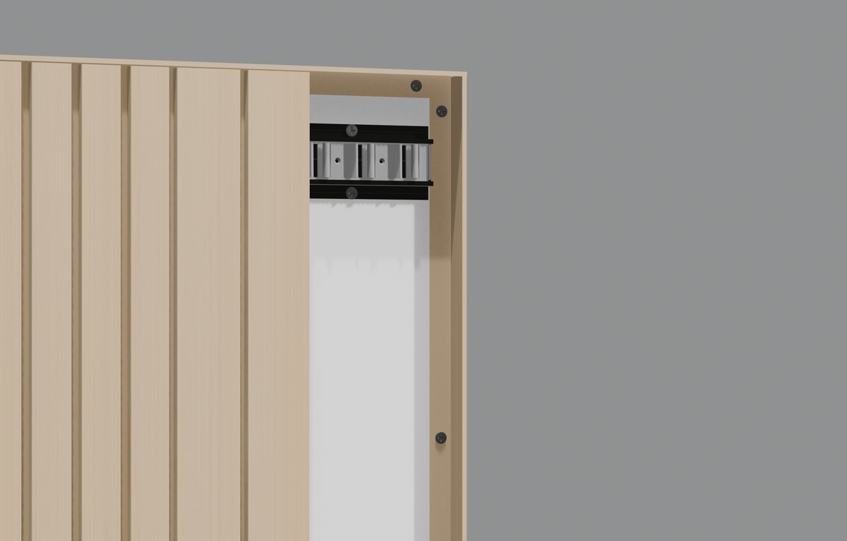 Aluminium finishing profile around a window opening in a slat facade