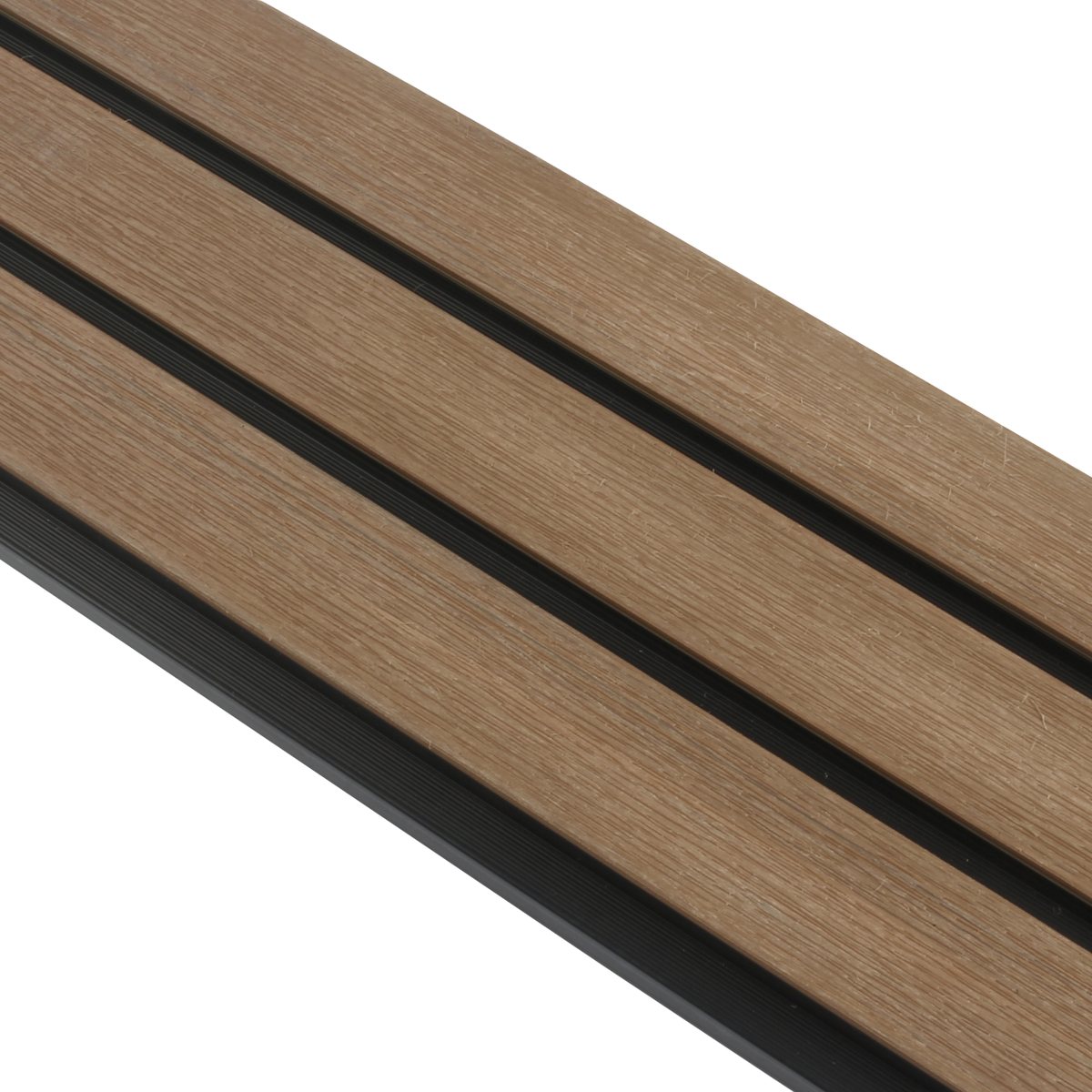 Rhombus Narrow panel in teak with black grooves